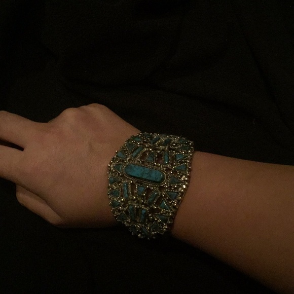 Turquoise silver bangle - Picture 3 of 7